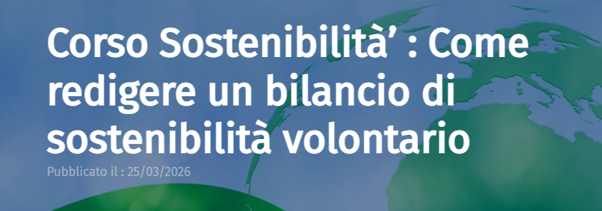Corso sostenibilità: come redigere un bilancio di sostenibilità volontario 